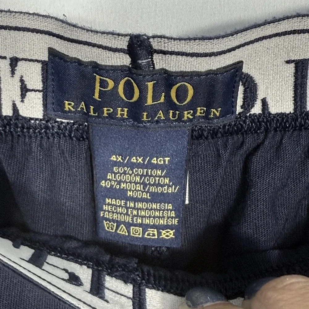 Polo Ralph Lauren Pajama Pants Mens 4X Blue Supreme Comfort Logo Elastic Waist‎